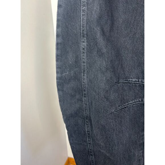 Free People We The Free Lucky You Mid Rise Barrel Jeans Black Size 25 Boho Black - Picture 3 of 4